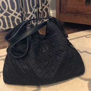 Tory Burch Black Quilted Diaper Bag